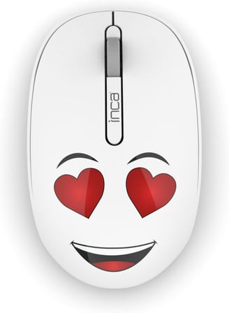 INCA WENNY IWM-245BT DESİNG 3D WİRELESS MOUSE- BEYAZ, Sevimli Emoji Karakterli,2.4 GHz Nano USB,Ergonomik Zarif Kullanım Şekli, Konforlu Dokunuş Hissi,1200 Dpi, 10M Çekim Mesafesi,Uyku Modu