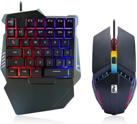 G506 Tek El Kullanım Gaming Oyuncu USB Kablolu Klavye Mouse Seti RGB LED Işıklı