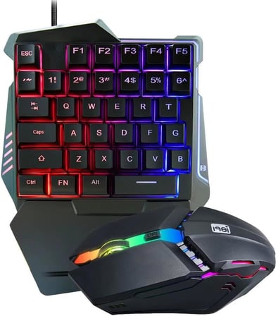 G506 Tek El Kullanım Gaming Oyuncu USB Kablolu Klavye Mouse Seti RGB LED Işıklı