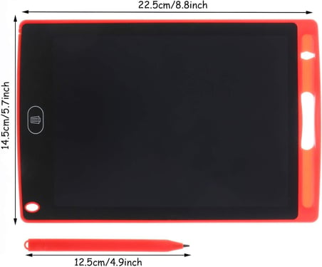BLİC-BTB-3 2024 LCD 8.5 inç Grafik Yazı Çizim Tableti Kalemli Çocuk Yazı Tahtası Dijital Writting Tablet KIRMIZI 1 Adet [PİL DAHİL]