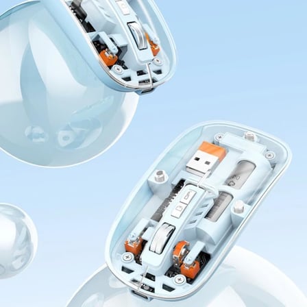 Şeffaf Kablosuz Mouse USB Reciever ile Bağlan Modern Transparan Tasarım ile Tarzını Yansıt M233 (Beyaz)