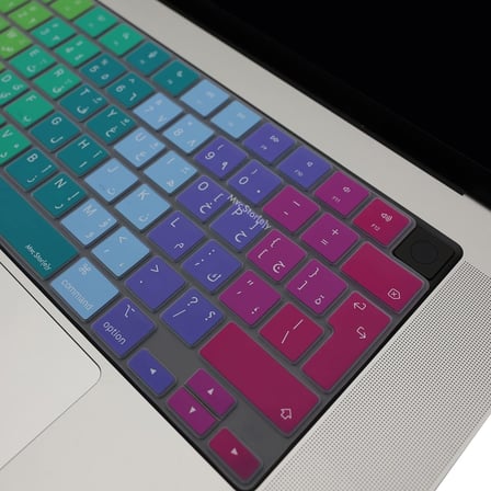 MacBook Arapça Klavye Koruyucu UK Ters L Enter M1-M5 | A2681 A3113 A3240 A3449 A2941 A3241 A2442 A2779 A2992 A2485 A2991 | Arabic Keyboard Cover Pembe Yeşil