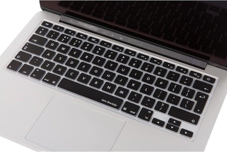 MacBook Klavye Koruyucu UK ISO Ters L Enter – Air 13 A1369/A1466 & Pro A1278/A1425/A1502/A1286/A1398 Uyumlu – Avrupa İngilizce İnce Silikon Siyah