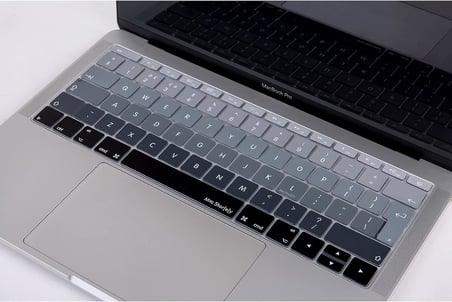İngilizce Klavye Koruyucu MacBook A1534 A1708 Uyumlu UK Avrupa Ters L Enter Silikon Klavye Koruyucu English Keyboard Cover Siyah Gri