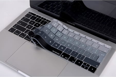 İngilizce Klavye Koruyucu MacBook A1534 A1708 Uyumlu UK Avrupa Ters L Enter Silikon Klavye Koruyucu English Keyboard Cover Siyah Gri