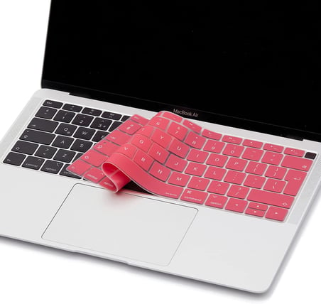 MacBook Air Klavye Koruyucu UK ISO Avrupa İngilizce Uyumlu A1932 A2179 A2337 M1 | Ters L Enter Silikon İnce Keyboard Cover Pembe