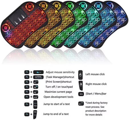 Cr46 Mini Kablosuz Klavye Mouse Seti Touchpad Lityum Pilli Işıklı Bluetooth 2.4G USB Smart Tv Bilgisayar