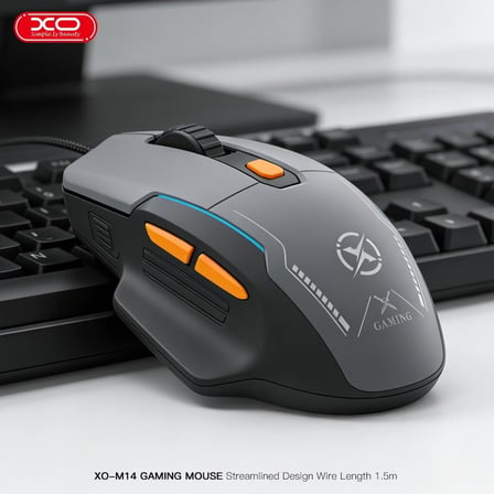 M14 RGB Oyuncu Mouse | 7600 DPI, 6 Tuşlu, 65g Hafif Kablolu USB Ergonomik Gaming Mouse Siyah