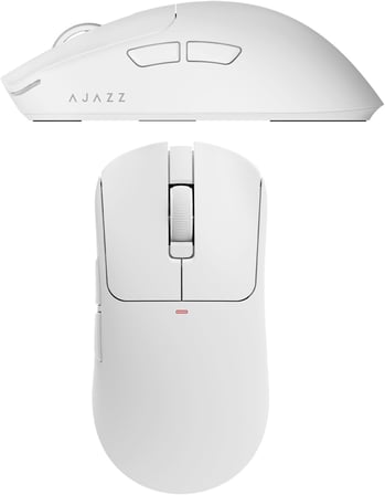 AJAZZ Kablosuz Oyuncu Mouse 2.4GHz Bluetooth Kablolu 3 Modlu Bağlantı AI Sesli Asistan NearLink 500mAh 61g Hafif 400-3200 DPI Type-C | (AJ200 NL AI MC - Beyaz)