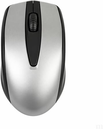 Kablosuz Optik Mouse: 2.4GHz USB Nano Alıcı, Ergonomik Tasarım, Sessiz Kaydırma Tekerleği ve Uzun Pil Ömürlü Gümüş-Siyah Ofis ve Oyun Mouse
