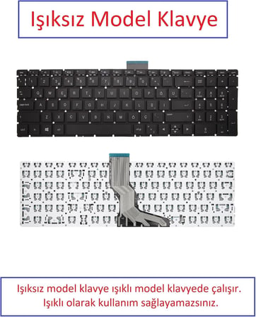 Notebook Klavye - Siyah-Işıksız - Pavilion - 15-cc009nt 2CL81EA, 15-cc010nt, 15-cc011nt, 15-cc012nt, 15-CC013nt, 15-cc014nt, 15-cc100nt, 250 G6 1XN34EA Muadili ile uyumlu - HP-064