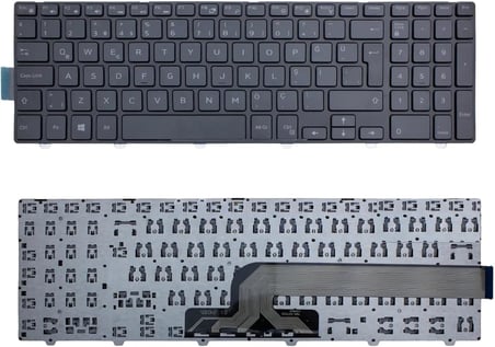 Notebook Klavye - Siyah-ışıksız - Inspiron Cn-08xn93-72438, Mp-13N7, Mp-13n73us-442 - P26E001, P28E001, P28e002, P28E004, P38f001, P39F001, P39f002, P39F003 Muadili ile uyumlu DE-019