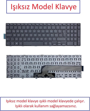 Notebook Klavye - Siyah-ışıksız - Inspiron Cn-08xn93-72438, Mp-13N7, Mp-13n73us-442 - P26E001, P28E001, P28e002, P28E004, P38f001, P39F001, P39f002, P39F003 Muadili ile uyumlu DE-019