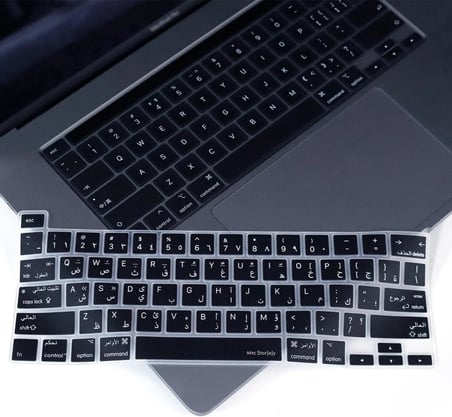 MacBook Klavye Koruyucu Arapça A2338 M1 M2 13 inç A2251 A2289 A2141 16 inç US ANSI Düz Enter Silikon Keyboard Cover Touch Bar Siyah