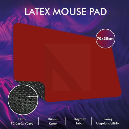 Gaming Oyuncu Mouse Pad, Kaymaz Taban Gamer Mousepad, Masa Koruyucu Masa Matı, Ofis Tipi Klavye ve Fare Altlığı (Kırmızı, 70x30 cm - L)