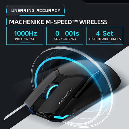 Şarj Edilebilir Kablosuz Oyun Faresi, 26.000 DPI, PAW3395 Sensör, Ultra Hafif, 6 Programlanabilir Düğme, RGB Aydınlatma, Uzun Pil Ömrü, PC/Mac için Kablosuz Oyun Faresi
