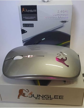 JUNGLEE (1369) Şarjlı Kablosuz Mouse Sessiz 2.4 Ghz Usb Wireless 800-1200-1600 Ayarlanabilir Dpi Led Işıklı Slient ile uyumlu