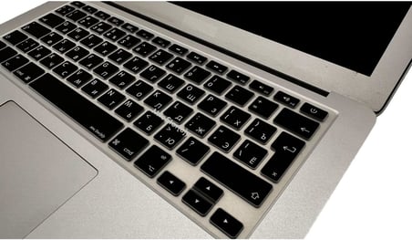 Rusça Klavye Koruyucu Silikon Apple MacBook Air 13 & Pro 13/15 ile Uyumlu | UK ISO Ters L Enter | A1278 A1502 A1425 A1369 A1466 A1286 A1398 Siyah