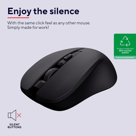 Mydo Sessiz Kablosuz Fare,%82 Plastik Geri Donusturulmus 1000 1800 Dpi, Usb Alicisi Saklanabilir, 2,4 Ghz Rf, Sol Ve Saglayicilar İcin, Pc, Dizustu Bilgisayar, Mac İcin Fare, Siyah