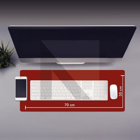 Gaming Oyuncu Mouse Pad, Kaymaz Taban Gamer Mousepad, Masa Koruyucu Masa Matı, Ofis Tipi Klavye ve Fare Altlığı (Kırmızı, 70x30 cm - L)