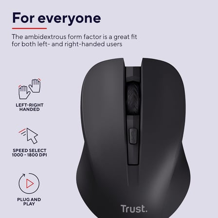 Mydo Sessiz Kablosuz Fare,%82 Plastik Geri Donusturulmus 1000 1800 Dpi, Usb Alicisi Saklanabilir, 2,4 Ghz Rf, Sol Ve Saglayicilar İcin, Pc, Dizustu Bilgisayar, Mac İcin Fare, Siyah