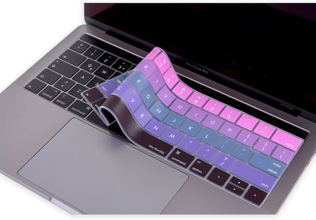 US İngilizce Klavye Koruyucu MacBook Pro 13 15 Touch Bar Uyumlu A1706 A1989 A2159 A1707 A1990 | Amerikan Düz Enter ANSI | Silikon Keyboard Cover Pembe Mavi