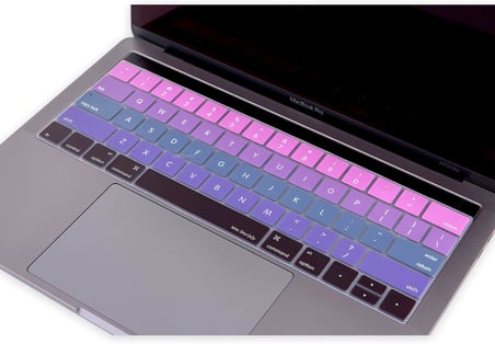 US İngilizce Klavye Koruyucu MacBook Pro 13 15 Touch Bar Uyumlu A1706 A1989 A2159 A1707 A1990 | Amerikan Düz Enter ANSI | Silikon Keyboard Cover Pembe Mavi