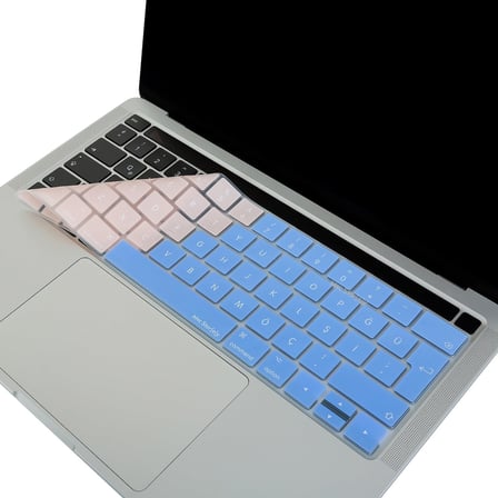 Türkçe Q Keyboard Cover MacBook Pro Touch Bar 13 15 Uyumlu A1706 A1989 A2159 A1707 A1990 | UK ISO Ters L Enter Silikon Klavye Koruyucu Pembe Mavi