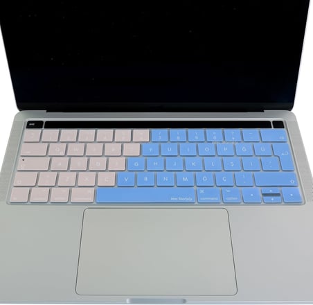 Türkçe Q Keyboard Cover MacBook Pro Touch Bar 13 15 Uyumlu A1706 A1989 A2159 A1707 A1990 | UK ISO Ters L Enter Silikon Klavye Koruyucu Pembe Mavi