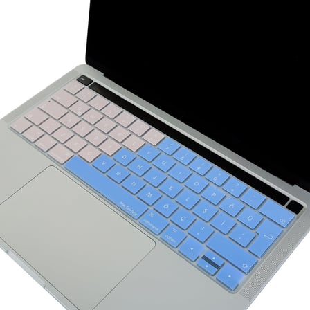 Türkçe Q Keyboard Cover MacBook Pro Touch Bar 13 15 Uyumlu A1706 A1989 A2159 A1707 A1990 | UK ISO Ters L Enter Silikon Klavye Koruyucu Pembe Mavi