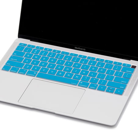 Silikon Klavye Koruyucu MacBook Air 13 Retina Uyumlu A1932 A2179 A2337 M1 | US Amerikan Enter ANSI | İngilizce Keyboard Cover Açık Mavi