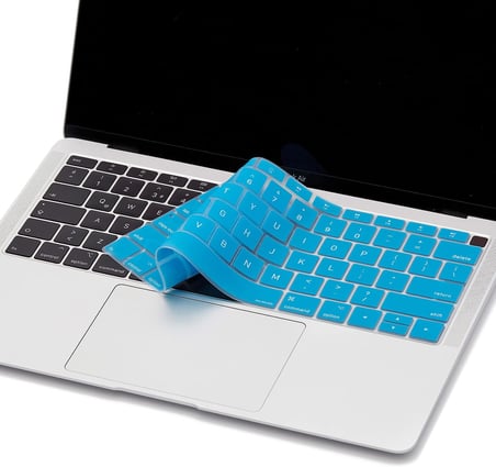 Silikon Klavye Koruyucu MacBook Air 13 Retina Uyumlu A1932 A2179 A2337 M1 | US Amerikan Enter ANSI | İngilizce Keyboard Cover Açık Mavi