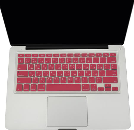 Arapça Silikon Klavye Koruyucu Apple MacBook Air 13 & Pro 13/15 ile Uyumlu | US Düz Enter Amerikan Layout | A1278 A1502 A1425 A1369 A1466 A1286 A1398 Açık Pembe