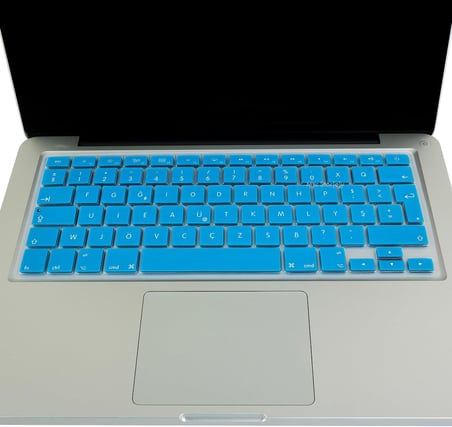 Türkçe F Klavye Koruyucu Silikon Apple MacBook Air 13 & Pro 13/15 ile Uyumlu | TR F Dizayn | A1278 A1502 A1425 A1369 A1466 A1286 A1398 Açık Mavi