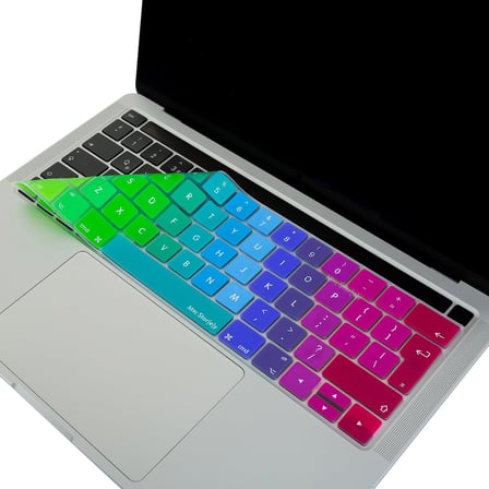 İngilizce Klavye Koruyucu MacBook Pro 13 15 Touch Bar Uyumlu A1706 A1989 A2159 A1707 A1990 | UK ISO Ters L Enter | Avrupa İngilizce Baskılı Silikon Keyboard Cover Pembe Yeşil