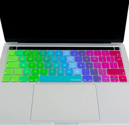 İngilizce Klavye Koruyucu MacBook Pro 13 15 Touch Bar Uyumlu A1706 A1989 A2159 A1707 A1990 | UK ISO Ters L Enter | Avrupa İngilizce Baskılı Silikon Keyboard Cover Pembe Yeşil