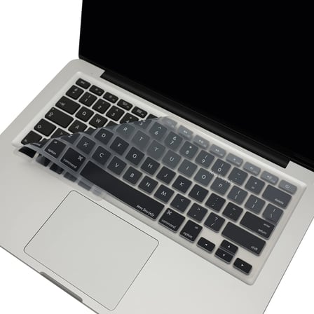Silikon Klavye Koruyucu MacBook Air & MacBook Pro Uyumlu – Amerikan İngilizce – Ultra İnce – A1278 A1369 A1466 A1502 Siyah Gri