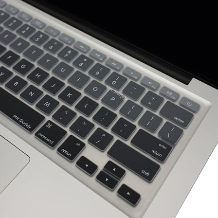 Silikon Klavye Koruyucu MacBook Air & MacBook Pro Uyumlu – Amerikan İngilizce – Ultra İnce – A1278 A1369 A1466 A1502 Siyah Gri