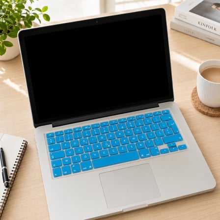 Türkçe F Klavye Koruyucu Silikon Apple MacBook Air 13 & Pro 13/15 ile Uyumlu | TR F Dizayn | A1278 A1502 A1425 A1369 A1466 A1286 A1398 Açık Mavi