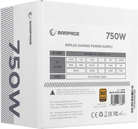 Mate M750-80PB 750 W Beyaz Power Supply