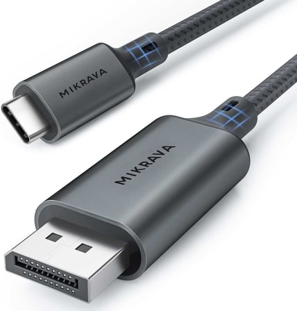 USB C DisplayPort 1.4 Kablo (8K@60Hz, 4K@240Hz, 2K@360Hz) HDR HDCP Type C to DP [Thunderbolt 5/4/3, DeX Mode Uyumlu], iPhone 15/16/17 Pro, MacBook, iPad Pro/Air, Samsung S25 Uyumlu (2 Metre)