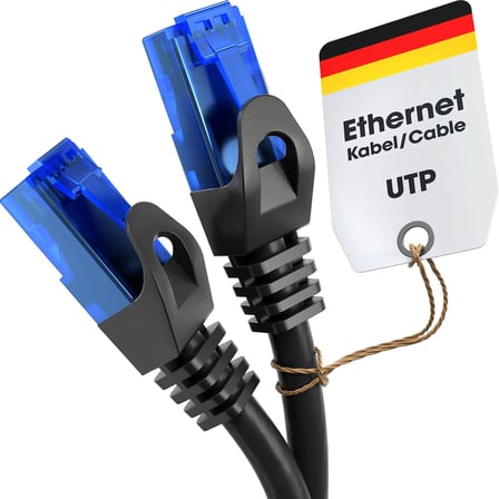 Ethernet Kablosu 10Gbit/s – 1,5m, siyah
