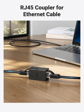 RJ45 Cat6 Cat7 Cat8 Ethernet Kablo Uzatma Aparatı Siyah