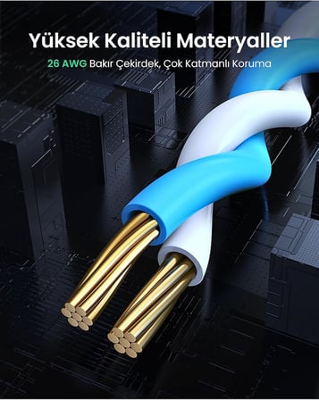 CAT6 Ethernet Kablosu, 15 Metre, Siyah