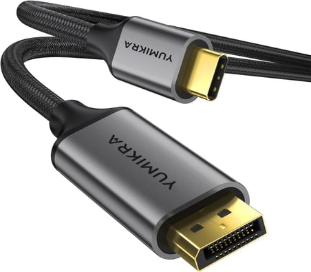 USB-C to DisplayPort Kablo, 8K@60Hz 4K@240Hz HDCP HDR, DeX Mode, Thunderbolt 5/4/3 Destekli (1 Metre)