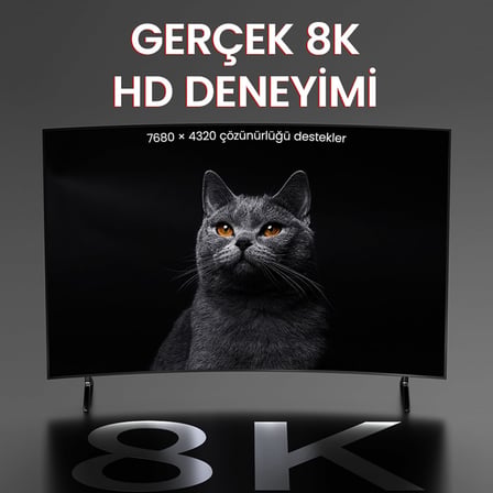 8K/60Hz 4K/165Hz 2K/240Hz DisplayPort 1.4 Kablo 1.5 Metre