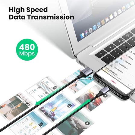 Örgülü Micro-USB & USB-A Data ve Şarj Kablosu, 2 Metre, Siyah