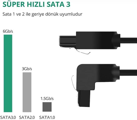 90 Derece Sata 3.0 Disk Kablosu 50 cm