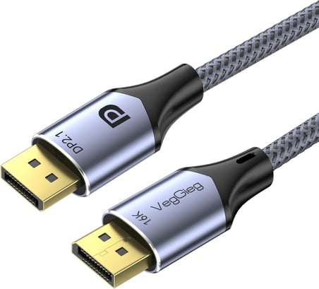 Displayport 16K 60Hz 8K 240Hz 4K 240Hz 80 Gbps HDR ARC Örgülü DP 2.1 Kablo 3 Metre