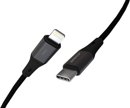 Wahoo Type C-Lightning 27Watt PD Hızlı Şarj Kablosu, Siyah/Antrasit Metal (100 CM)